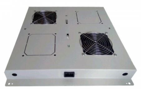 Фото Блок вентиляторов 2 вентилятора с термостатом, для напольных шкафов Hypernet DYN-FM-2F-T