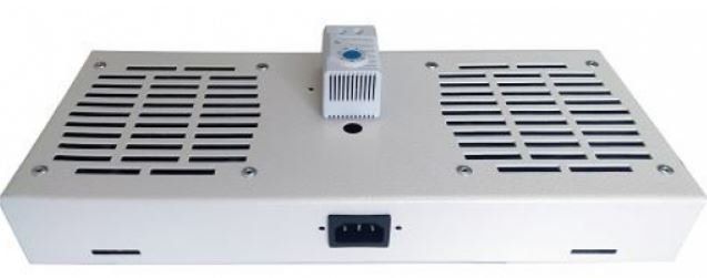 Фото Блок вентиляторов 2 вентилятора с термостатом, для настенных шкафов Hypernet DYN-FM-2F-WM-T