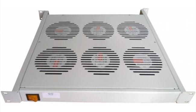 Фото Полиця вентиляторна 6 вентиляторів, універсальне кріплення, 19 "1U, 220В Hypernet FS-6F