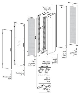 Фото Шкаф напольный 26U 600x800 коммутационный разборной ProLine PL-8-26U-FLAT Hypernet