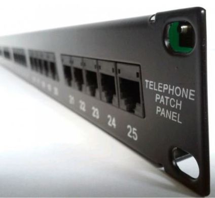 Фото Патч-панель телефонна 25 портів RJ-45 19" без кабельного організатора PP-TKUTP25-3 (PPU25-1U180-ISDN) Hypernet